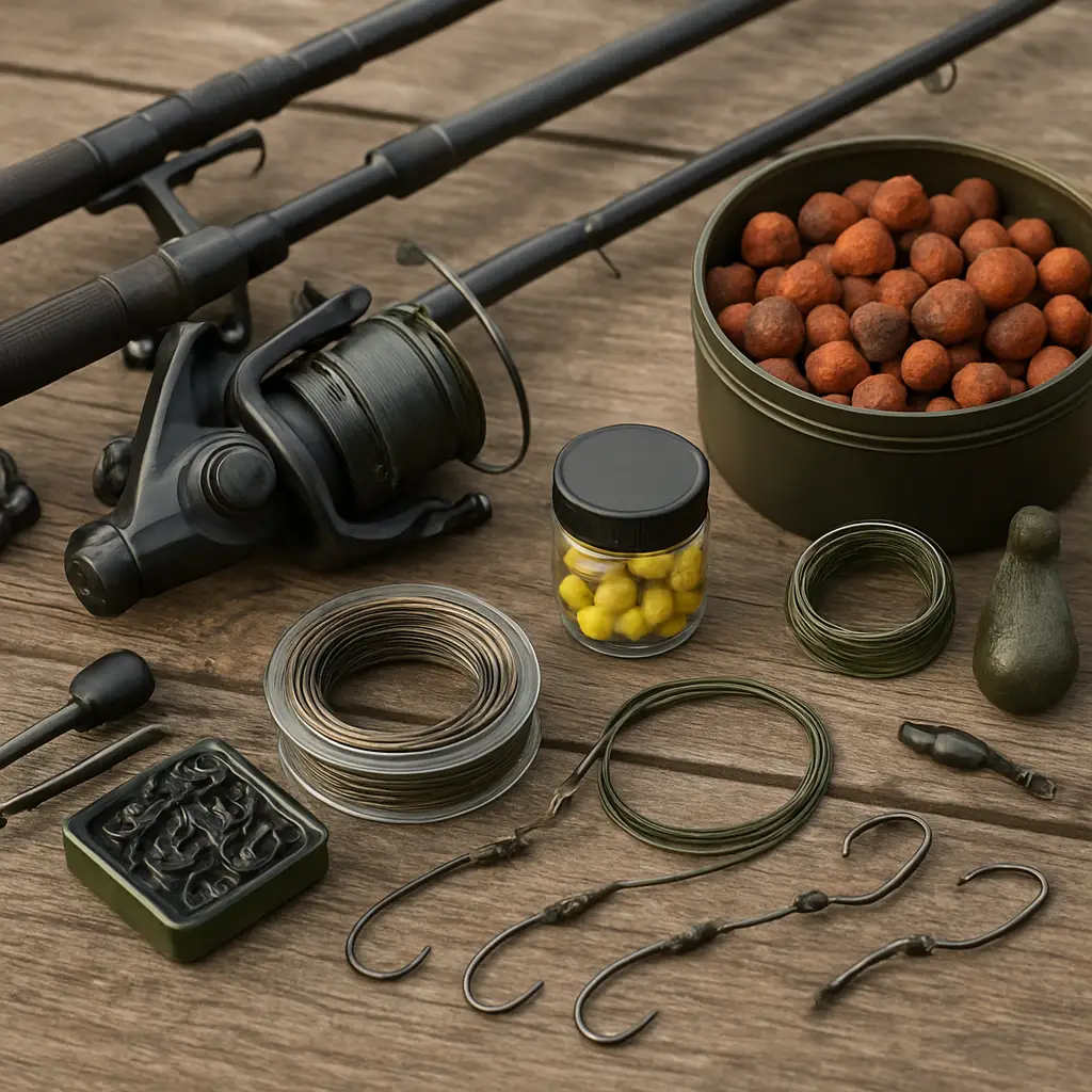 Carp fishing in Canada with carp rods reels bait rigs hooks and terminal tackle