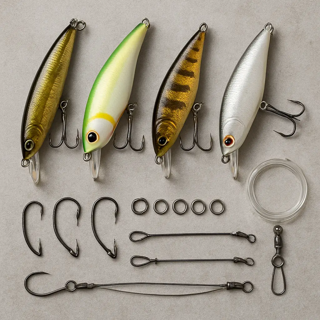 Fishing bait with hooks line leaders and terminal tackle for Canadian anglers