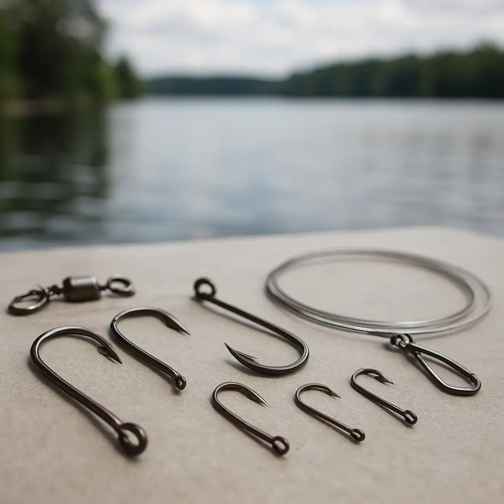 Fishing hooks in Canada displayed with terminal tackle for Canadian anglers