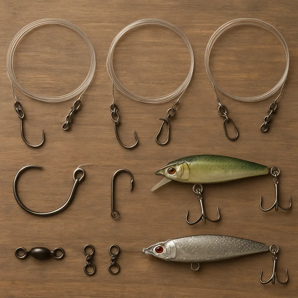 Fishing leaders with hooks line lures and terminal tackle for Canadian anglers