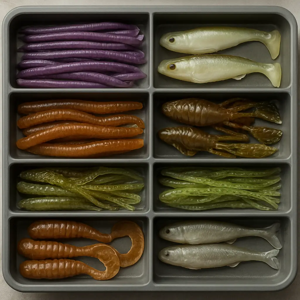 Soft baits in Canada including worms swimbaits craws tubes grubs and minnows