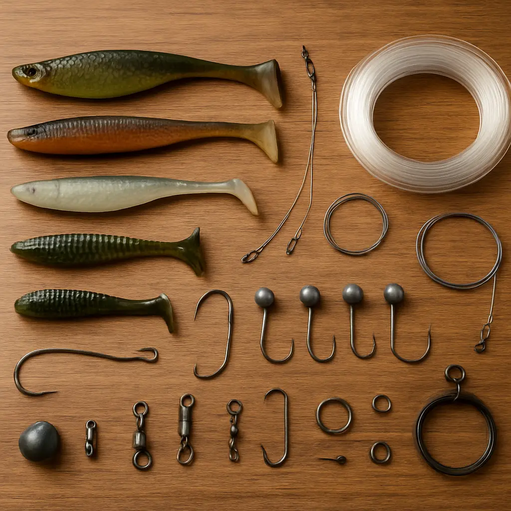 Soft baits with hooks jig heads line leaders and terminal tackle in Canada